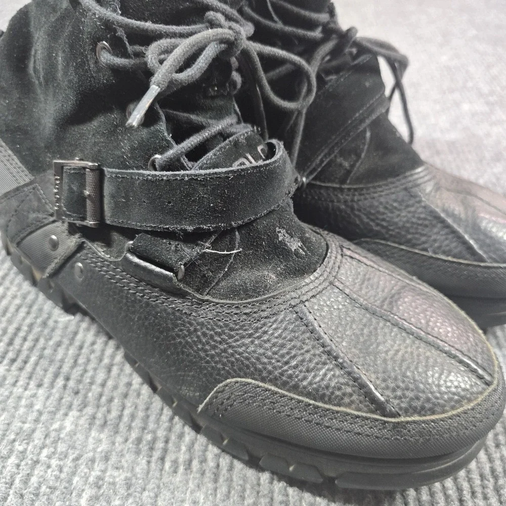 Polo Ralph Lauren Ranger Mid Boots Mens Size 10 Black Shearling Lined Snow‎